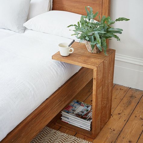 Side Tables Bedroom, Simple Furniture, Diy Furniture Table, Diy Bed, Hand Crafted Furniture, Repurposed Furniture, Side Tables, Bedroom Makeover, Bedside Table