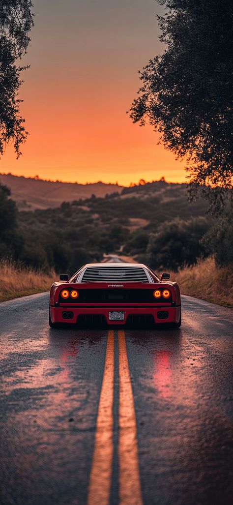 #wallpaper #mobilewallpaper #iphone #android #background #ferrari #f40 Ferrari F40 Wallpapers, Black Hd Wallpaper Iphone, Ferrari Wallpaper, Dark Sunset, Sesto Elemento, Car Iphone Wallpaper, Black Hd Wallpaper, Cars Ferrari, Amazing Wallpaper