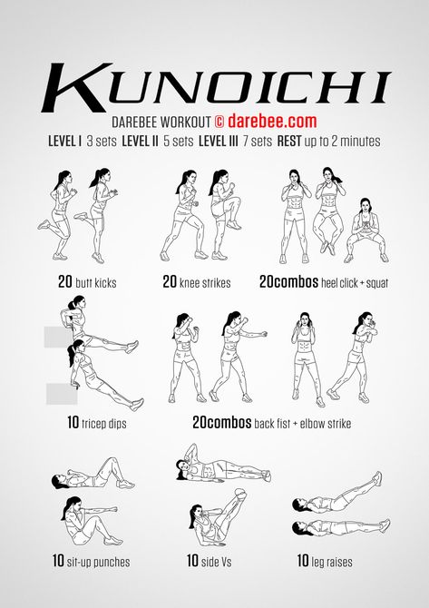 Kunoichi Workout Darebee Workout, Hero Workouts, Superhero Workout, Trening Sztuk Walki, Exercises For Women, Workout For Women, Martial Arts Workout, Mental Training, An Exercise