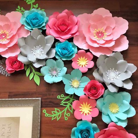 Petal 42 Paper Flowers PDF Paper Flower Template Digital | Etsy Fleurs Diy, Paper Flower Template, Mason Jar Crafts Diy, Paper Flower Backdrop, Paper Flower Wall, Giant Paper Flowers, Beautiful Paper, Flower Template, Paper Flowers Diy