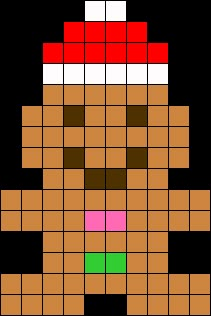 Easy GingerBread Man Perler Bead Pattern / Bead Sprite Gingerbread Perler Bead Patterns, Gingerbread Pixel Art, Pixel Art Noel, Perler Beads Pattern, Easy Gingerbread, Christmas Perler Beads, Hamma Beads Ideas, Easy Perler Bead Patterns, Melty Bead Patterns