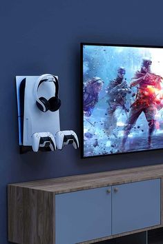 Ps5 Wall Mount, Playstation Room, Small Game Rooms, Ps5 Console, Apartment Living Room Design, Tv In Bedroom, Tv Wall Design, Gaming Room Setup, Gamer Room