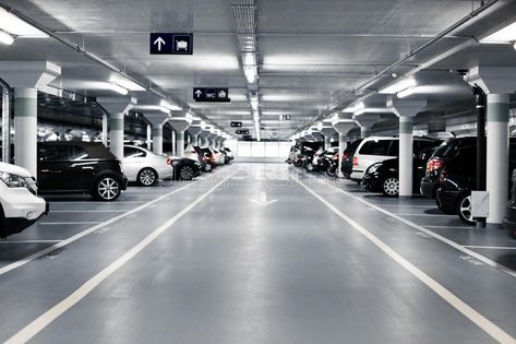 Underground parking. With cars. White colors , #Sponsored, #parking, #Underground, #cars, #colors, #White #ad Rinnovo Garage, Garage Blueprints, Hotel Parking, Kingston House, Underground Garage, Underground Parking, Parking Solutions, Construction Area, Parking Space