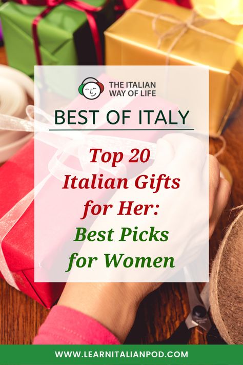 Seeking the perfect Italian gifts for her? Our curated list of top 20 gifts celebrates her passion for all things Italian. From artisanal treasures to chic fashion finds, surprise her with a piece of Italy she'll adore. #ItalianGiftsForHer #GiftGuide Italy Gifts, Gifts From Italy, Italian Gift Ideas, Italian Gift Baskets, Italian Souvenirs, Team Dinner, Italian Themed Parties, Dinner Gifts, Italian Gifts