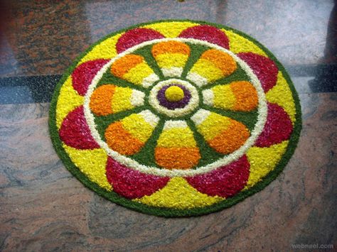 50 Most Beautiful Pookalam Designs for Onam Festival | Read full article… Onam Pookalam Design, Rangoli Photos, Pookalam Design, Simple Flower Rangoli, Rangoli Designs For Competition, Rangoli Designs Simple Diwali, Easy Rangoli Designs Diwali, Simple Flower Design, Rangoli Designs Latest