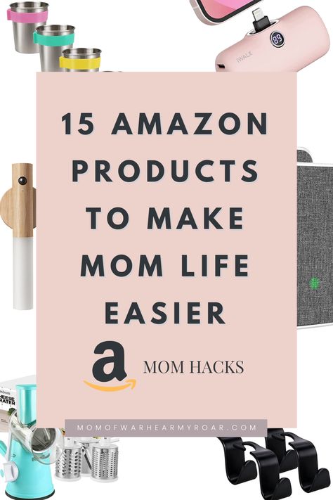 Mom Hacks | 15 Amazon Products to Make Mom Life Easier — Mom of W.AR., Hear My Roar Single Mum Hacks, Things That Make Life Easier, Amazon Must Haves For Moms, Mom Amazon Finds, Life Hack Gadgets, Products That Make Life Easier, Mom Organization Hacks, Amazon Life Hacks, Mom Tips And Tricks Life Hacks