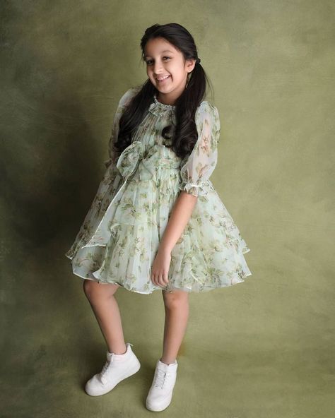 Long Frock Designs For Kids, Organza Dress For Kids, Organza Frocks For Kids, Frock Designs For Kids, Sitara Ghattamaneni, Frock For Kids, Long Frocks For Kids, Indian Dresses For Kids, Girls Frocks