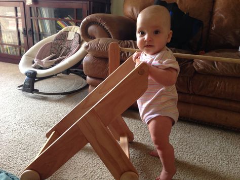 Wooden Baby Walker. Baby Walker Diy, Wood Walker, Wooden Baby Walker, Wooden Toys Diy, Waldorf Inspired Toys, Toddler Education, Baby Walking, Diy Baby Furniture, Diy Kids Toys