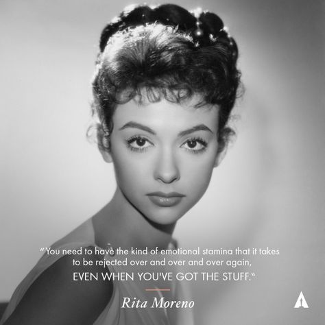 Rita Moreno - You need to have the kind of emotional stamina that it takes to be rejected over and over and over again, even when you've got the stuff. Puerto Rican Actresses, 60s 70s Aesthetic, Rita Moreno, Black Actresses, 70s Aesthetic, Doe Eyes, Old Hollywood Glam, Old Hollywood Stars, Feminine Beauty