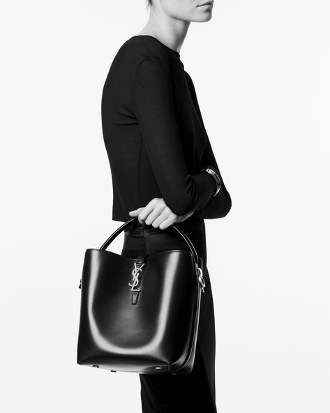 Le 37 in shiny leather | Saint Laurent | YSL.com Leather Bucket Bag, Zip Pouch, Metal Style, Small Leather Goods, Vegetable Tanned Leather, Favorite Things Gift, Leather Fashion, Amazing Women, Bucket Bag