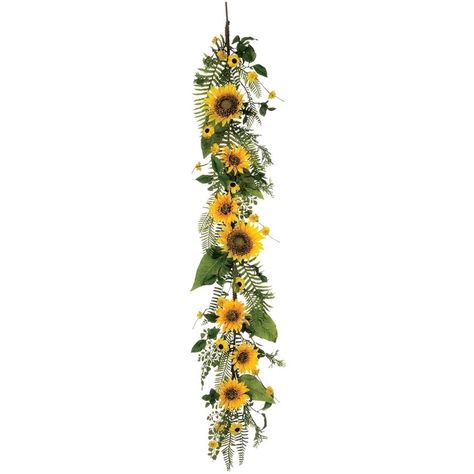 Sunflower Garland, Fall Leaf Garland, Yellow Door, Sunflower Tattoos, Sunflower Wallpaper, Leaf Garland, Floral Garland, Sunflower Wedding, Yellow Aesthetic