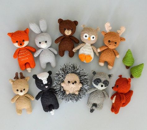 Forest Baby Shower Decorations, Stuffed Deer, Bos Baby, Giraffe Lovey, Fuchs Baby, Crochet Woodland, Bear Lovey, Polar Bear Plush, Forest Animal Nursery