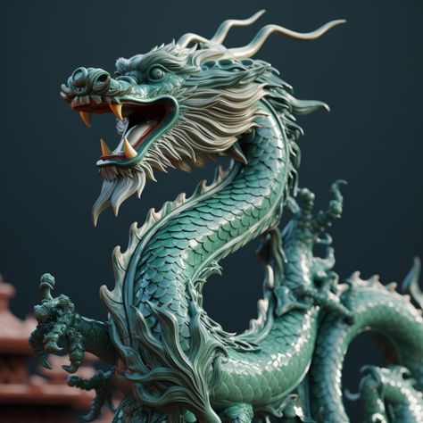 Jade Dragon Art, Chinese Dragon Sculpture, Chinese Dragon Statue, Jade Statue, Earth Dragon, Dragon Anatomy, Chinese Figurines, Chinese Element, Animals And Plants