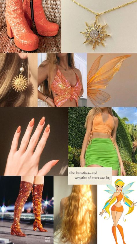 Stella Winx Club Aesthetic, Winx Club Aesthetic, Stella Winx Club, Winx Cosplay, Stella Winx, Club Aesthetic, Clubbing Aesthetic, Cartoon Outfits, Cute Halloween Costumes