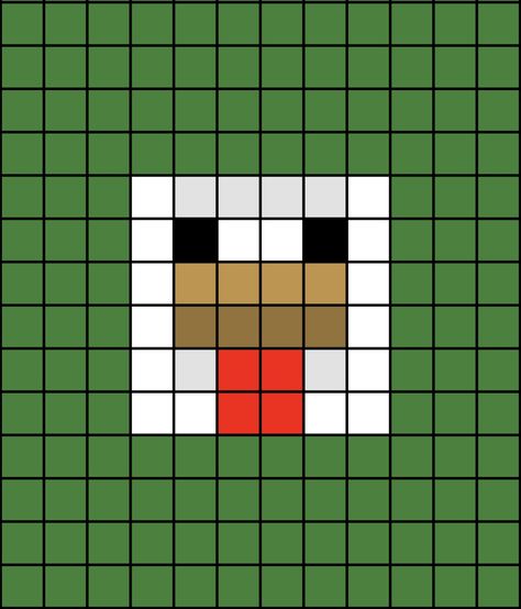 A small pixel art template of the face of the white chicken from Mine-craft. Minecraft Drawings Pixel, Minecraft Drawings Easy, Minecraft Pixel Art Grid, Pixelart Minecraft, Minecraft Pixel Art Templates, Minecraft Drawings, Minecraft Mobs, Pixel Art Tutorial, Easy Pixel Art