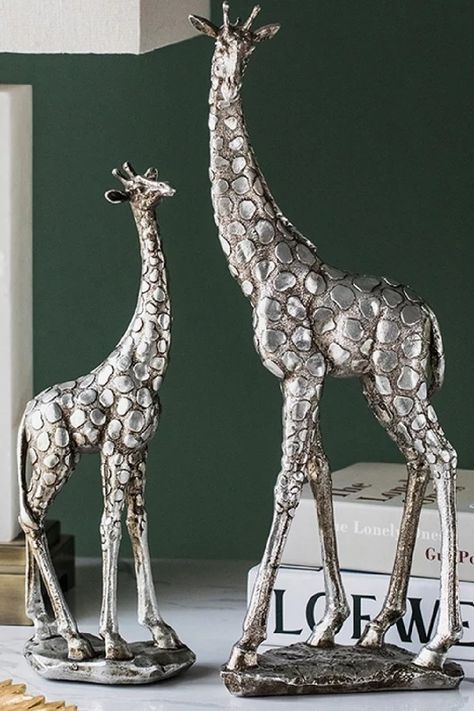 Figurines for home decor will be a great gift for you and your friends. Place the ornaments on the shelves, coffee table to create a cozy atmosphere for your home. #homedecor #sculptures #ornaments #figurines #statues #homeaccents #ornamentsonshelves #giftideas #decorativefigurine #interiordesign #sculpturesart #decorationitems #roomdecor Animal Statues Decor Living Rooms, Room Decor Objects, Gold Figurines Decor, Giraffe Metal Art, Giraffe Statue Decor Home, Giraffes Statues, Home Ornaments, Decor Objects, Smart Ideas