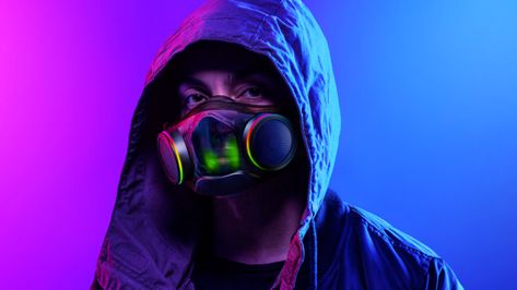 Razer Plays a Dangerous Game With Its Misleading Mask Marketing | PCMag Designer Stubble, Portable Console, Dangerous Games, Wireless Gaming Headset, Led Mask, Gaming Tech, Yanko Design, Gaming Headset, Tech Gifts