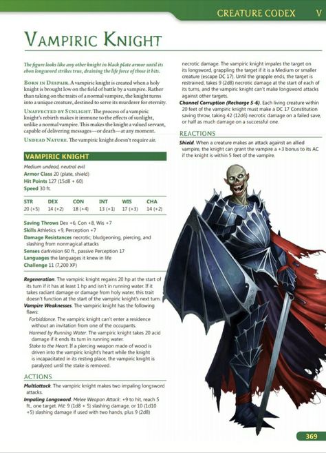 Monster Vampire, Dnd Stats, Dnd Races, Dungeon Master's Guide, Dungeons And Dragons 5e, D D Monsters, Dnd Dragons, Dnd 5e Homebrew, Dungeons And Dragons Game