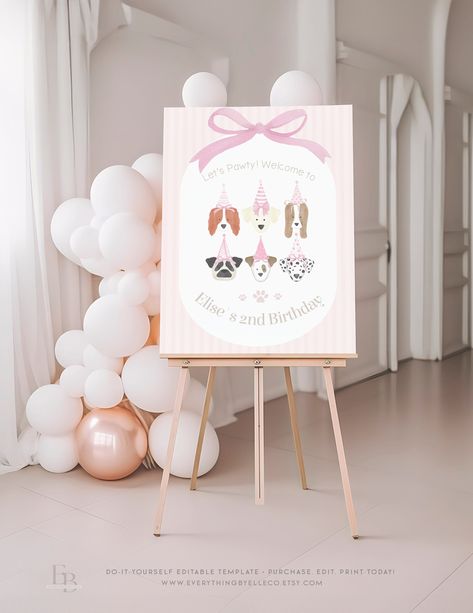 Puppy Party Birthday Theme, Puppy 2nd Birthday Party Girl, Puppy Dog Birthday Party Girl, Lets Pawty Birthday Girl, Two Let The Dogs Out Party Girl, Pawty Dog Party Girl, Two Let The Dogs Out Party, Pawty Dog Party, Girl Dog Birthday Party