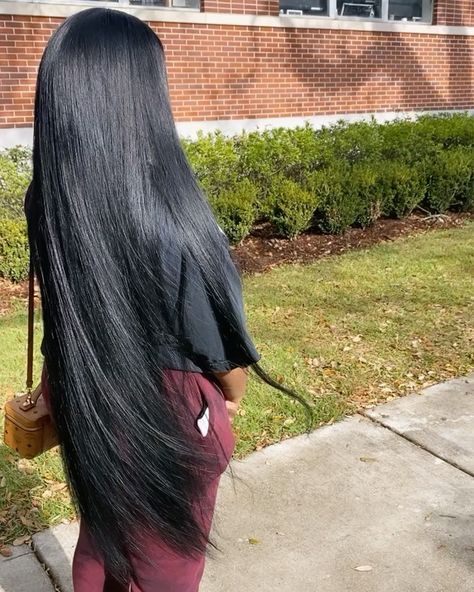 Ble$$ica🔥 on Instagram: “Lace Closure Wig Made|Dyed Jet Black. 5 bundles of 38 inch hair from @beyanihaircollection” Jet Black Buss Down, Jet Black Frontal Wig, Jet Black Wig Install, Straight Jet Black Wig, Aliexpress Wig Vendors, Closure Wig, Lace Closure Wig, Wig Making, Lace Closure