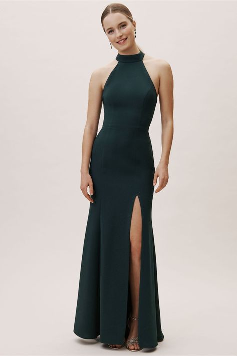 Montreal Dress - Dark Emerald Sheath Bridesmaid Dress by BHLDN Bridesmaids - WeddingWire.com Bhldn Bridesmaid, Perfect Bridesmaid Dress, Bridesmaid Dressing Gowns, Green Bridesmaid Dresses, Dress Out, Looks Chic, Dress Picture, Wedding Bridesmaid Dresses, Crepe Dress