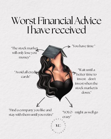 Worst financial advice I have received (thus far) We’ve all had our share of “WTF” financial advice. Some might be obvious the moment it leaves the other person’s mouth 🤨 Others might take a few years to realize just how 🗑 the advice really was. Here’s some of the worst financial advice I have received: 1️⃣ The stock market will only lose you money Thanks, mom and dad 😫. I learned that their mistakes in the stock market don’t mean I will have the same misfortune. 2️⃣ You have time ... Budget Management, Saving Methods, Financial Mistakes, Money Saving Methods, Retirement Savings, Credit Card Debt, Retire Early, Financially Free, Buy Stocks