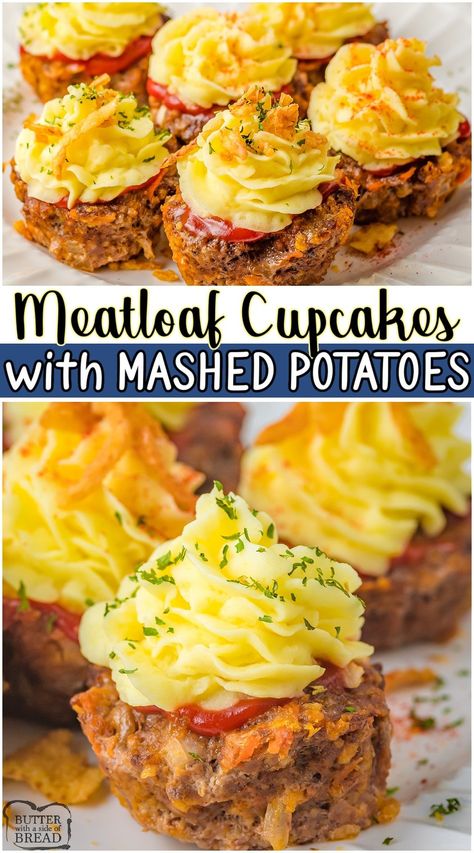 Meatloaf Cupcake, Meatloaf Sides, Mini Meatloaf Muffins, Meatloaf Cupcakes, Potatoes Dinner, Mini Meatloaves, Beef Potatoes, Meatloaf Muffins, Thanksgiving Side Dishes Easy