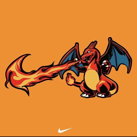 Nike Anime, Nike Swoosh Art, Nike Logo Anime Design, Pokemon Nike Logo, Pokemon Shirt Design, Pikachu Tshirt Design, Dragon Ball Tshirt Design, Gen 1 Pokemon, Nike Art