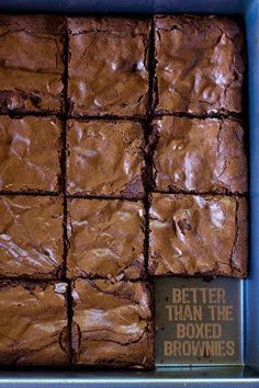 These thick chewy brownies are so much better than the boxed mix!!! They're a quick and easy alternative that will have you coming back for more! Perfect Brownie Recipe, Boxed Brownies, Homemade Brownies Easy, Dessert Halloween, Perfect Brownies, Best Brownie Recipe, Brownies Recipe Homemade, Low Carb Brownies, Chewy Brownies