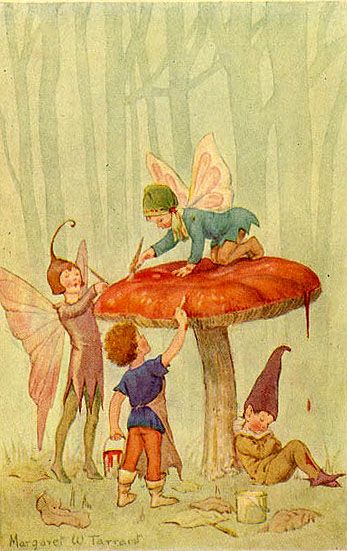 Fairy Paintings, Fairy Illustration, Fairytale Fantasies, Children Playing, Fairies Elves, Vintage Fairies, The Mushroom, Flower Fairies, Fairytale Art