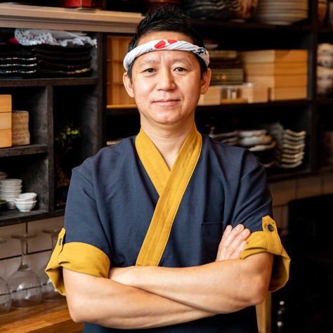 RAI – Modern Japanese Restaurant in London Japanese Chef Uniform, Omakase Restaurant, Sushi Counter, Restaurant In London, Asian Restaurant, Chef Clothes, Chef Uniform, Tsukiji, Sushi Chef