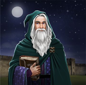 Merlin | Harry Potter Wiki | Fandom Merlin Harry Potter, Medieval Wizard, F Wallpaper, Merlin The Magician, Salazar Slytherin, Famous Vampires, Frog Card, Harry Potter Wiki, Chocolate Frog