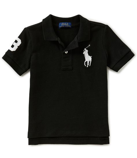 From Polo Ralph Lauren, this polo shirt features:Ribbed polo collarShort sleeves with ribbed armbands2-button placketRalph Lauren pony on the left chestNumber detailing on the right sleeveSplit hemCottonMachine wash; tumble dryImported. Polo Shirt Outfit Men, Polo Shirt Outfits, Kids Shirts Boys, Shirt Outfit Men, Mens Polo T Shirts, Street Style Outfits Men, Mens Fashion Classy, Ralph Lauren Polo Shirts