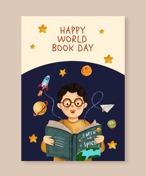 Reading Campaign, Education Poster Design, Book Poster, World Book Day, Event Poster Design, Book Day, Canva Element, Vertical Poster, Mini Scrapbook