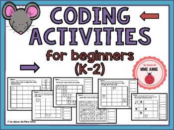 Here is a collection of NO PREP unplugged activities that will help you introduce coding to your students. You don't need to have access to technology in your classroom. Coding is part of the 2020 Ontario Math Curriculum document. The activities can be introduced during whole group lessons or included in Math centers.The activities in this resource include:*Follow the code to help the chick find the hen.*Help the cat find the mouse. Write the code.*Write the code for the cat's path. *Help the ho Coding Activities Grade 2, Probability Activities, School Computer Lab, Tech Classroom, R Controlled Vowels, Coding Activities, Teaching Coding, No Prep Activities, School Computers