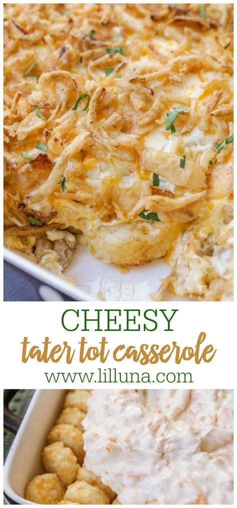 Cheesy Tater Tots Side Dish, Tater Tot Casserole Side Dish, Tater Tot Cheesy Potatoes, Creamy Tater Tot Casserole, Tater Tot Side Dish Recipes, Cheesy Potatoes With Tater Tots, Tator Tot Side Dishes, Tater Tot Side Dish, Taylor Tot Casserole