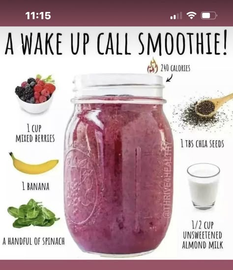 Strawberry Blueberry Smoothie, Healthy Diet Smoothies, Blueberry Smoothie Recipe, Blueberry Banana Smoothie, Smoothie Recipes Healthy Breakfast, Smoothie Drink Recipes, Healthy Drinks Smoothies, Smoothie Diet Plans, Blueberries Smoothie