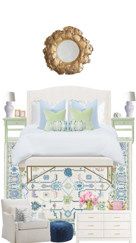 Coastal Grandma Bedroom, Grandma Bedroom, Coastal Chic Bedroom, Blue Green Bedrooms, Costal Bedroom, College Dorm Room Decor, College Apartment Decor, College Room, Preppy Room Decor