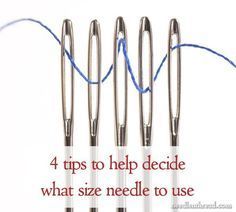 Hand Embroidery Needles: How to Choose & Use Them Emboirdery Stitches, Embroidery Instructions, Crewel Embroidery Tutorial, Embroidery Tips, Embossing Techniques, Crewel Embroidery Kits, Embroidery Sampler, Embroidery Tools, Needle Crafts