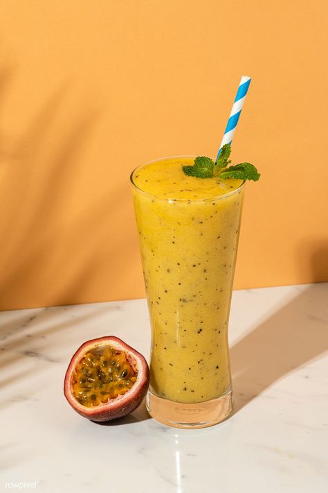 Fresh and healthy passion fruit smoothie | premium image by rawpixel.com / Teddy Rawpixel Drink Product Photography, Passion Fruit Smoothie, Healthy Cereal Breakfast, Vegan Egg Substitute, Fruit Smoothie Recipes Healthy, Kiwi Smoothie, Fruits Images, Fresh Watermelon, Vegetable Protein