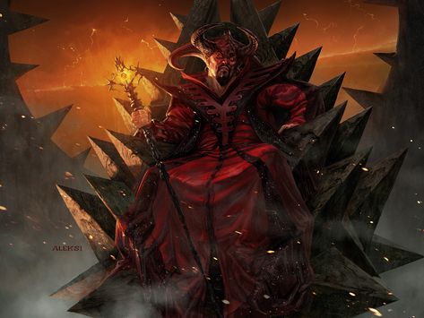 ArtStation - Asmodeus The Archfiend, Aleksi Briclot Asmodeus Demon, Fantasy Demon, Fantasy Wizard, Forgotten Realms, 다크 판타지, Demon Art, Dragon Ball Super Manga, Fantasy Concept Art, Dnd Characters