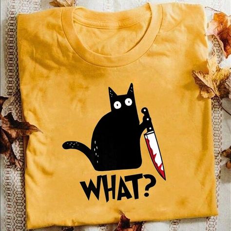 15.00 USD Celebrate Your Halloween anytime, anywhere. Find scary-good deals on Halloween Apparels, you need to complete your costume look. The shirt design was made by Canada-based talented designers, and the print used the best techniques in the US. Fast 𝗦𝗵𝗶𝗽𝗽𝗶𝗻𝗴 𝟳-𝟭𝟬 𝗗𝗮𝘆𝘀 Across North America after dispatching. ✿ PRODUCT • T-Shirts are made from 100% soft cotton. • Only use ECO Friendly Recycle materials on postage. • Professionally custom printed t shirt (Printed directly on th Cat With Knife, Jogging Pants Men, Idee Cricut, Trendy Mens Fashion, Mens Suit Jacket, Denim Shirt Men, Denim Jacket Men, Cat T, Big Game