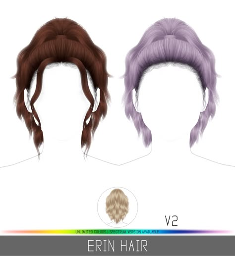 ERIN HAIR | Simpliciaty on Patreon Sims 4 Simplicity Hair, Simplicity Hair Sims 4, Simplicity Sims 4, Simplicity Sims 4 Cc, Wavy High Ponytail, Sim4 Mods, Sims Aesthetic, Ts4 Hair, Mod Hair