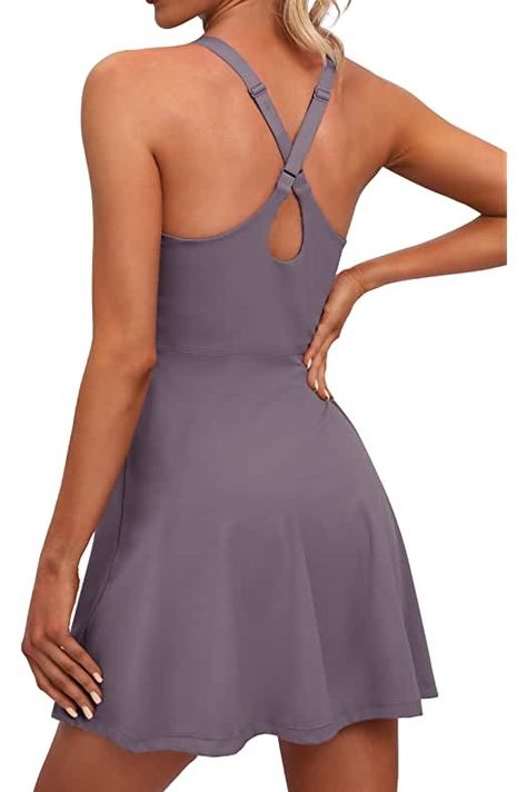 IUGA Womens Tennis Dress Built in Shorts & Bra Adjustable Straps Exercise Workout Dress with Pockets Golf Athletic Dresses Golf Fits, Womens Tennis Dress, Athletic Dresses, Texas Summer, Workout Dress, Class Outfit, Golf Dresses, Athletic Dress, Gilly Hicks