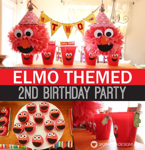 Elmo 2nd Birthday Party, Elmo 2nd Birthday, Elmo Birthday Party Decorations, Elmo Birthday Party Boy, Elmo First Birthday, Elmo Birthday Party, Sesame Street Birthday Party, Elmo Party, 2nd Birthday Party Themes