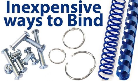 Binding101 Resource Center - Most Inexpensive Ways to Bind Documents | Binding101.com | Binding101 Ways To Bind Without A Binder, How To Bind Without A Binder, Binding Machines, Plastic Binder, Loose Leaf Binder, Screw Posts, School Supply Store, Binding Machine, Coil Binding