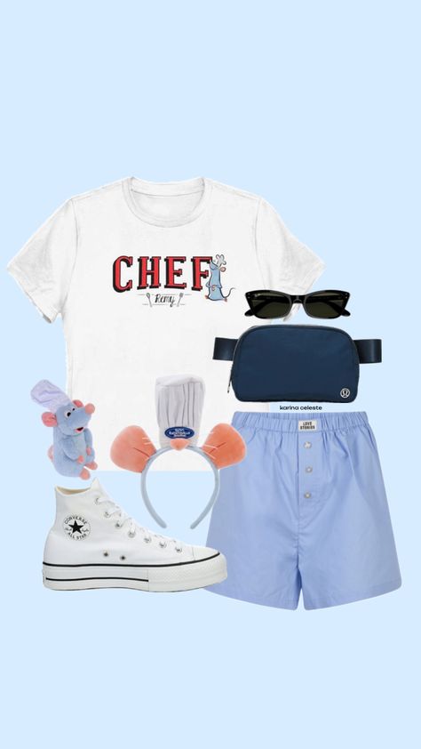 Remy disneybound 🐭🩵 #disneyland #disney #disneyaesthetic #wdw #disneyworld #pixar #remy #outfitinspo #ratatouille #fitinspo #beauty #converse #summer #spring #boxershorts Ratatouille Outfit, Converse Summer, Ratatouille Disney, Disney Park Outfit, Disney Trip Outfits, Disneyland Outfits, Disney Bound Outfits, Trip Outfits, Disney Aesthetic