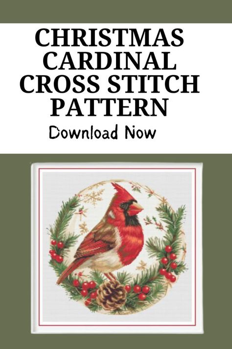 This Christmas Cardinal cross stitch pattern is a free pattern that you can get in our cross stitch Library. Free Counted Cross Stitch Charts, Christmas Cross Stitch Patterns Free Pdf, Christmas Cross Stitch Patterns Free Charts, Free Cross Stitch Patterns To Download, Free Counted Cross Stitch Patterns, Cardinal Cross Stitch Pattern, Cardinal Cross Stitch, Fun Cross Stitch, Christmas Cross Stitch Patterns