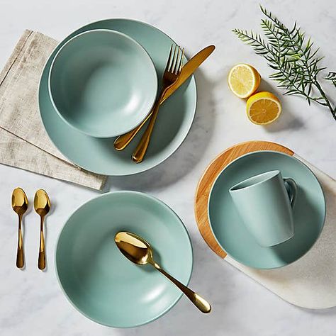 Tableware Photography, Modern Dinner Plates, Green Dinner Plates, Seafoam Blue, Kitchen Plate, Green Mugs, Ceramic Tableware, Dinner Set, Unique Ceramics