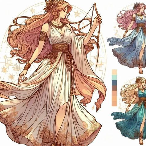 🌟✨ Presenting my modern vision of Artemis, the goddess of the hunt and the moon. With a design inspired by nature and mythology, this version reflects the strength and mystery of the Greek goddess. 🏹🌿 ✨ Passionate about mythology? Don't miss this recreation of Artemis and discover more historical and mythological characters in my gallery. Follow my account to stay updated with new content and give it a like if this version of Artemis captivated you! 🌙 #artemis #moderngoddesses #creativecosp... Artemis Goddess Art Mythology, Artemis Goddess Drawing, Artemis Fanart Goddess, Modern Greek Goddess Outfits, Artemis Drawing, Greek Goddess Outfit, Artemis Art, Artemis Greek Goddess, Goddess Of The Hunt